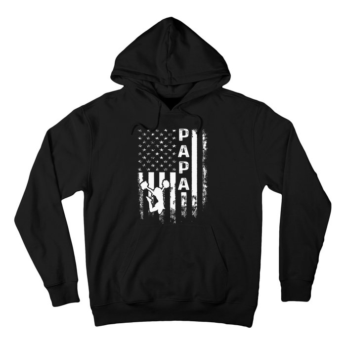 Cheer Papa American Flag Cheerleading Cheerleader Hoodie