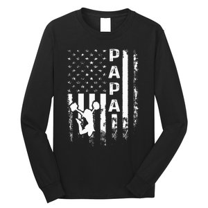 Cheer Papa American Flag Cheerleading Cheerleader Long Sleeve Shirt