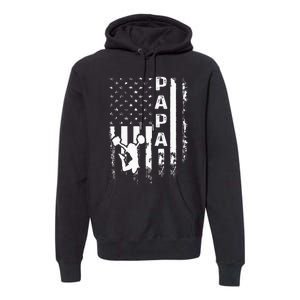 Cheer Papa American Flag Cheerleading Cheerleader Premium Hoodie