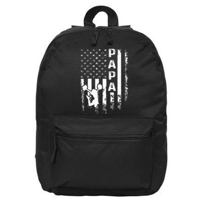 Cheer Papa American Flag Cheerleading Cheerleader 16 in Basic Backpack