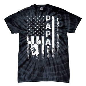 Cheer Papa American Flag Cheerleading Cheerleader Tie-Dye T-Shirt