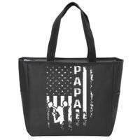 Cheer Papa American Flag Cheerleading Cheerleader Zip Tote Bag