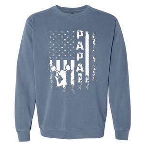 Cheer Papa American Flag Cheerleading Cheerleader Garment-Dyed Sweatshirt