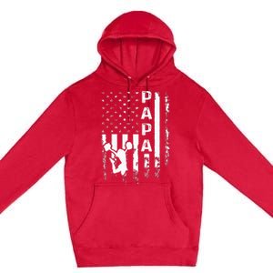 Cheer Papa American Flag Cheerleading Cheerleader Premium Pullover Hoodie