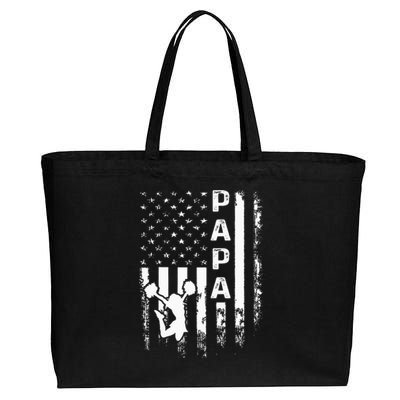 Cheer Papa American Flag Cheerleading Cheerleader Cotton Canvas Jumbo Tote