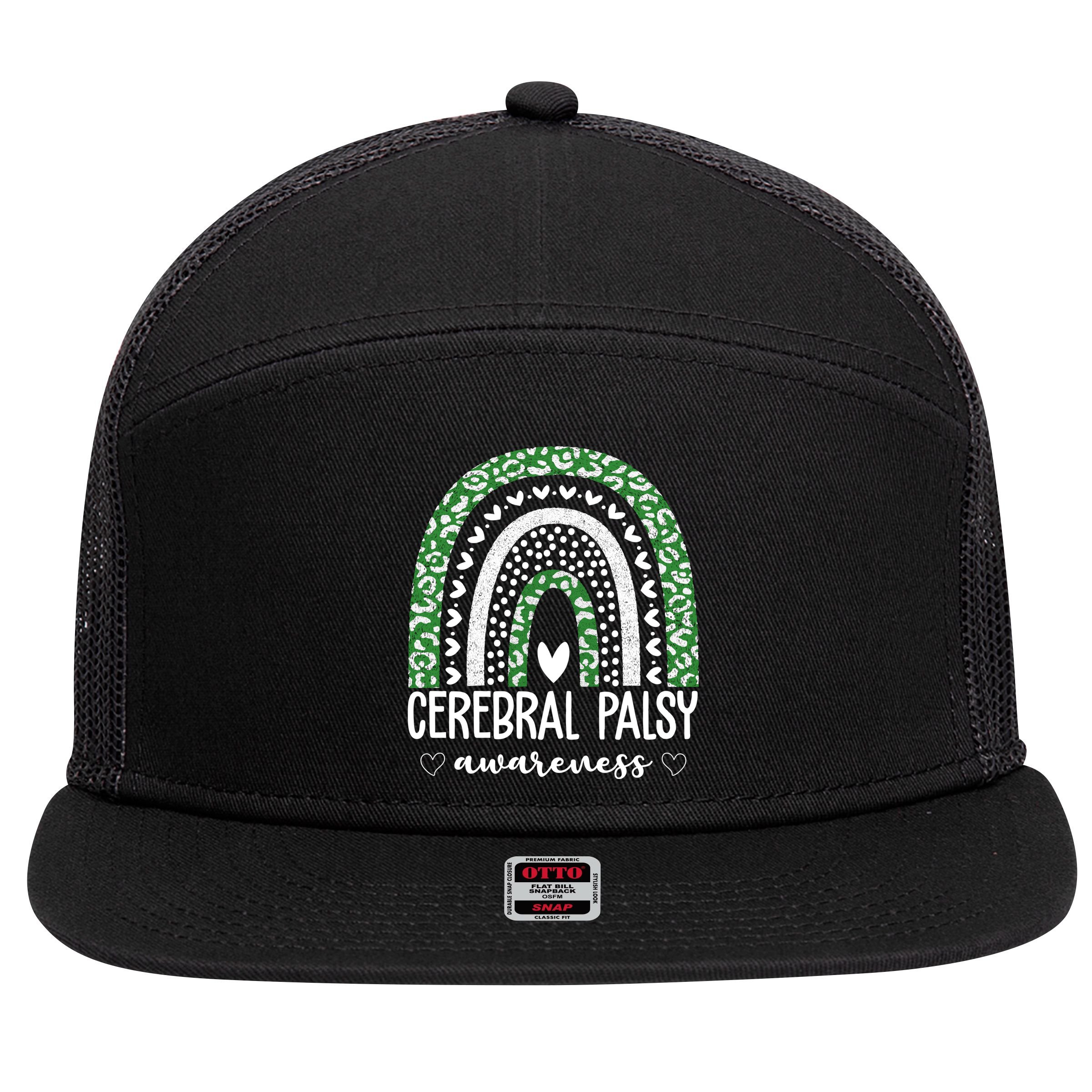 Cerebral Palsy Awareness Rainbow 7 Panel Mesh Trucker Snapback Hat