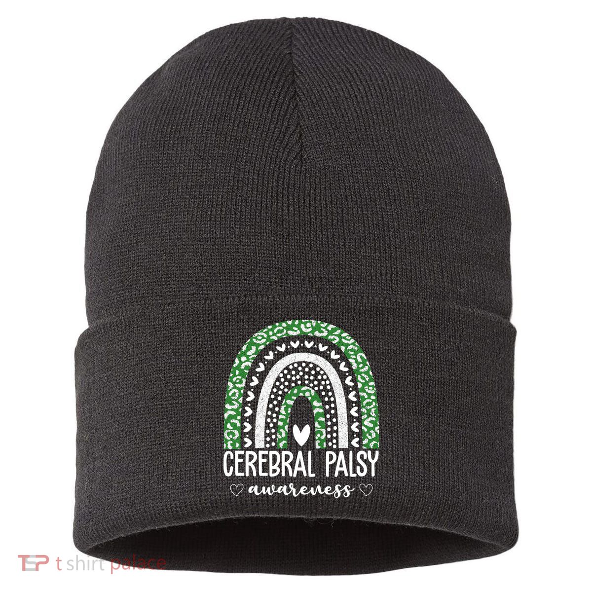 Cerebral Palsy Awareness Rainbow Sustainable Knit Beanie
