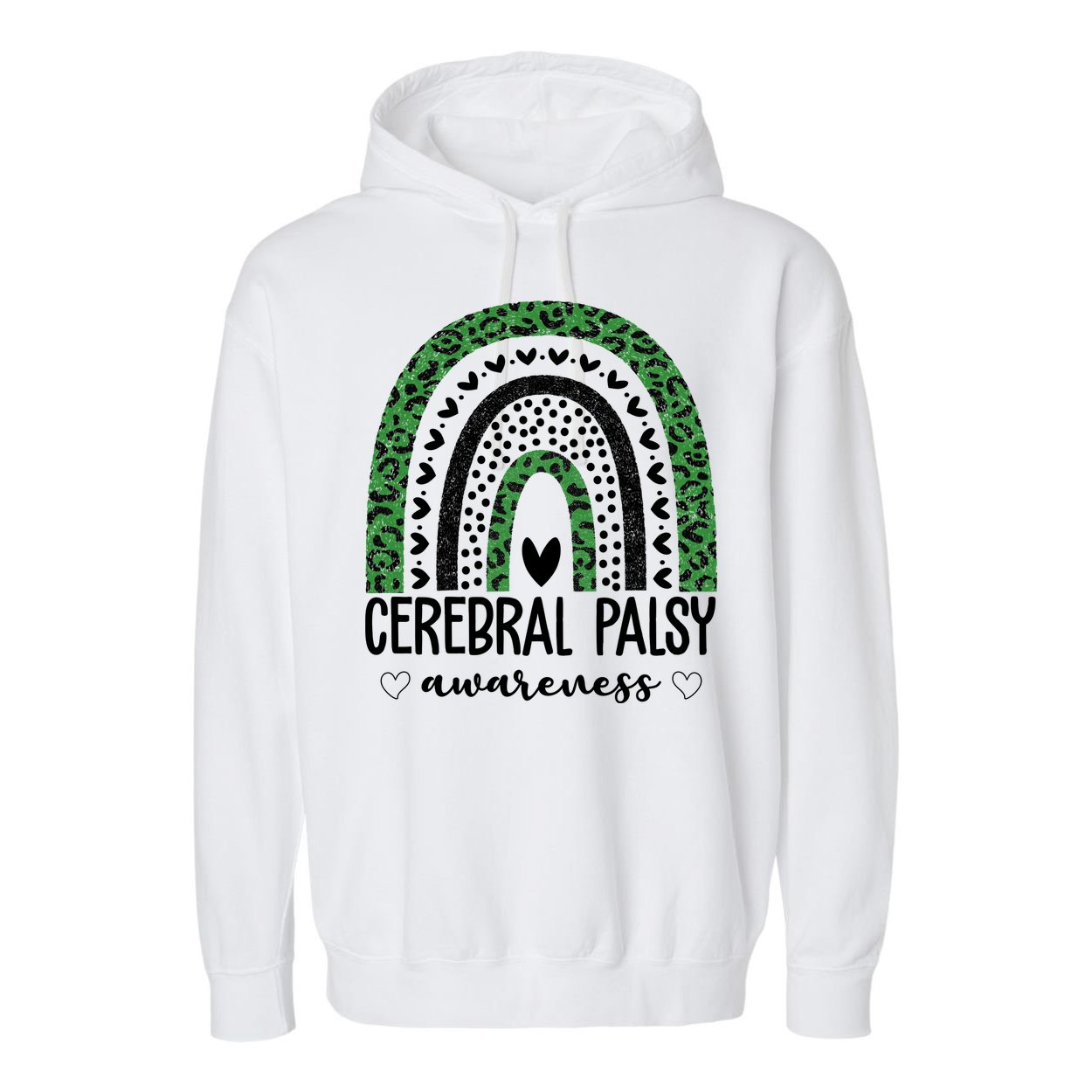 Cerebral Palsy Awareness Rainbow Garment-Dyed Fleece Hoodie