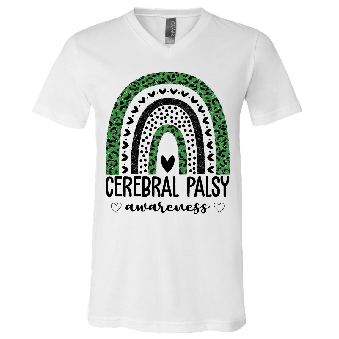 Cerebral Palsy Awareness Rainbow V-Neck T-Shirt