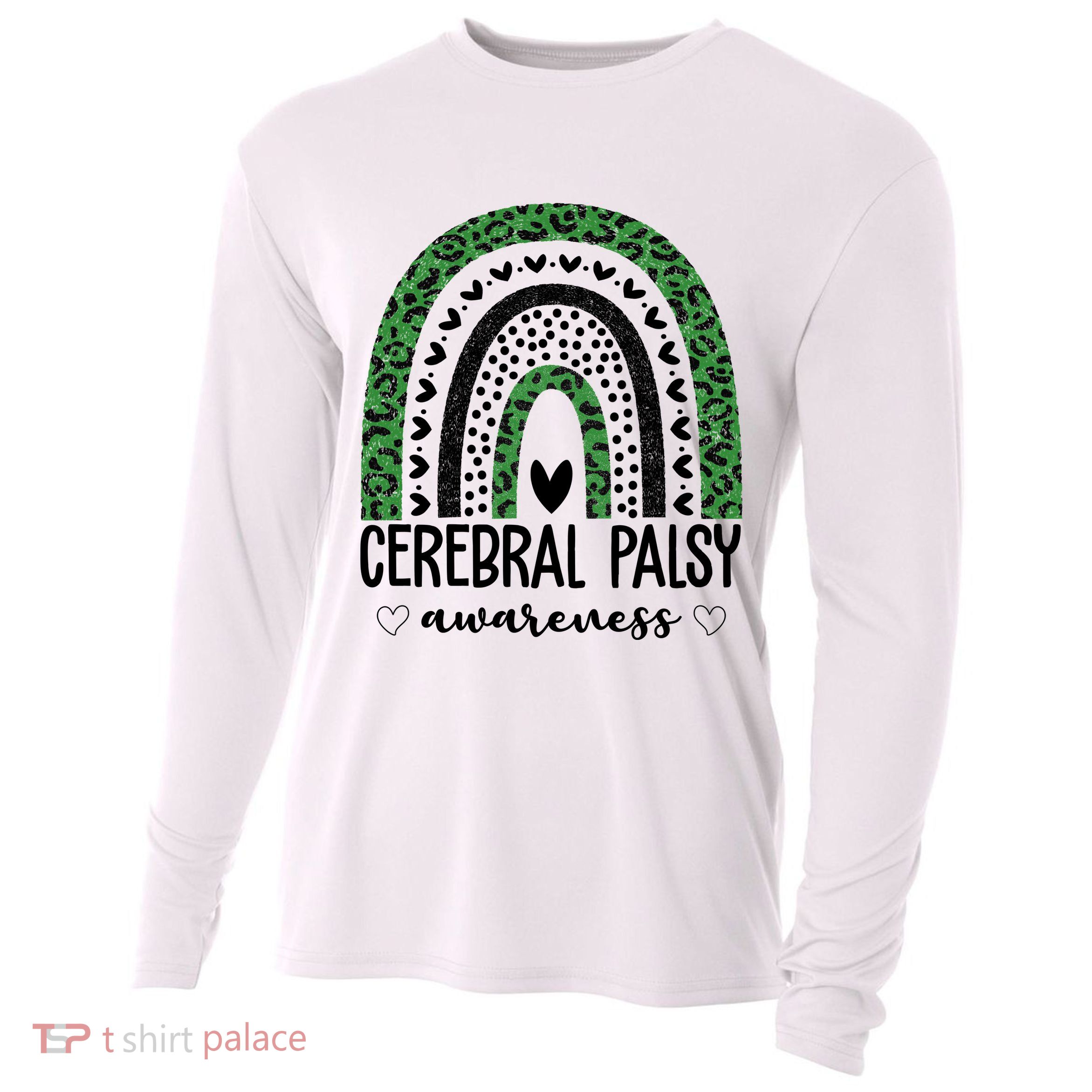 Cerebral Palsy Awareness Rainbow Cooling Performance Long Sleeve Crew
