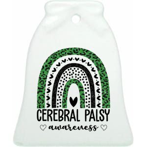 Cerebral Palsy Awareness Rainbow Ceramic Bell Ornament