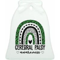 Cerebral Palsy Awareness Rainbow Ceramic Bell Ornament