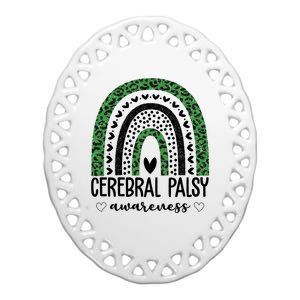 Cerebral Palsy Awareness Rainbow Ceramic Oval Ornament