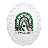 Cerebral Palsy Awareness Rainbow Ceramic Oval Ornament