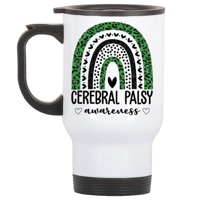 Cerebral Palsy Awareness Rainbow Stainless Steel Travel Mug