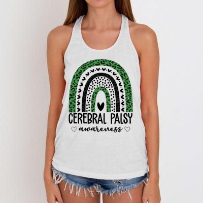 Cerebral Palsy Awareness Rainbow Women's Knotted Racerback Tank