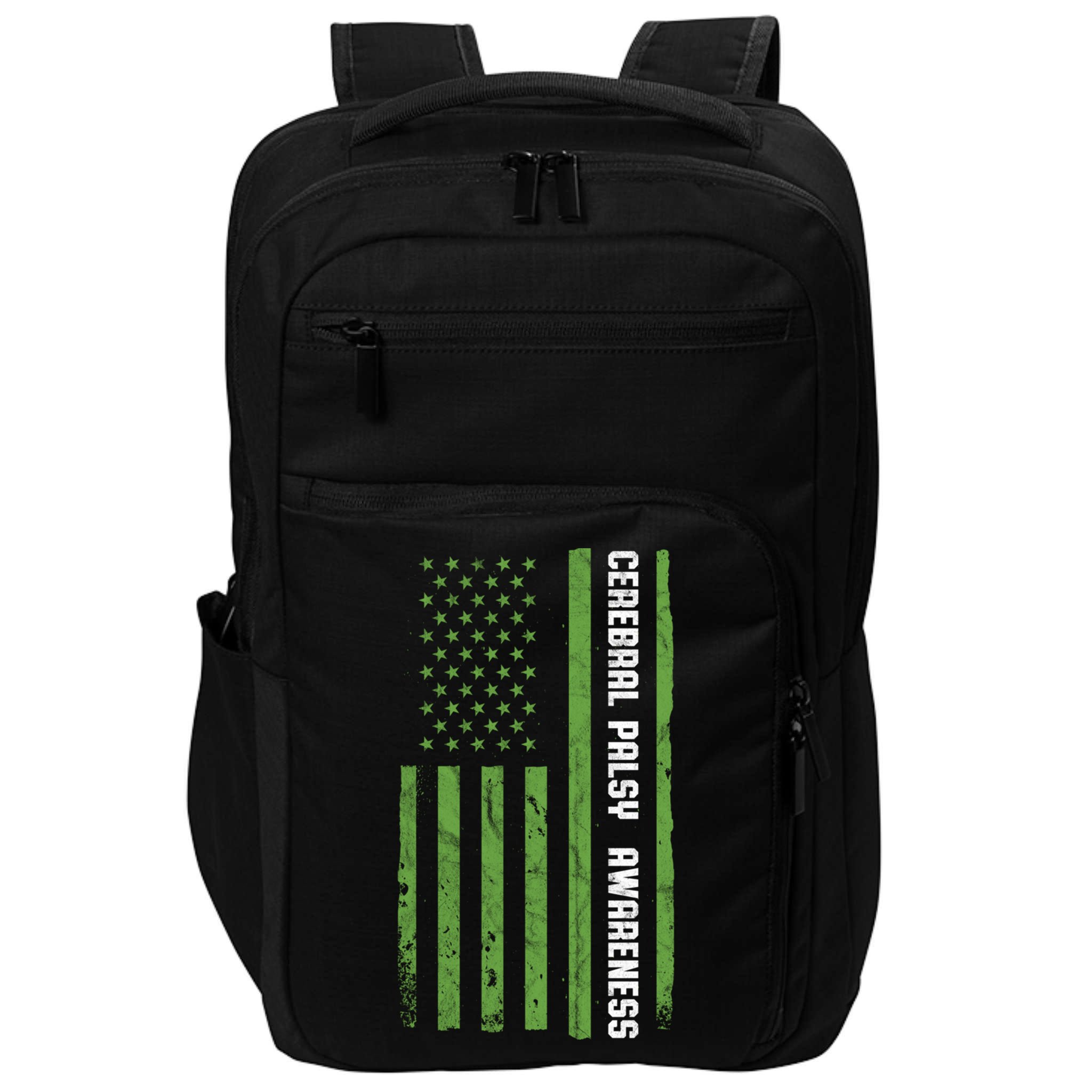 Cerebral Palsy Awareness Month American Flag Cp Gift Impact Tech Backpack