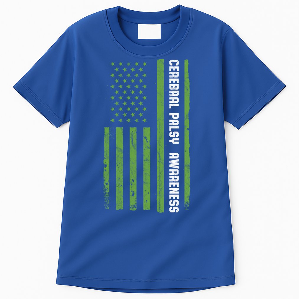 Cerebral Palsy Awareness Month American Flag Cp Gift Tall T-Shirt