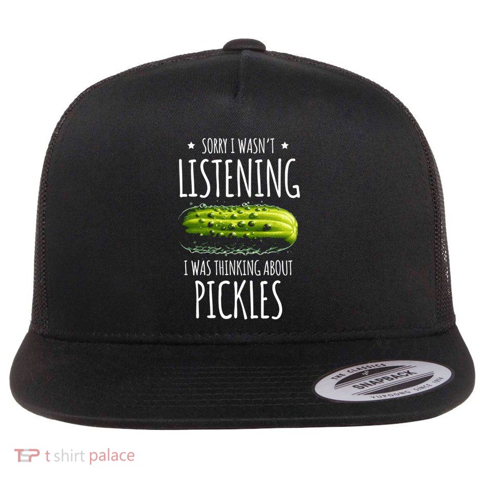Cool Pickle And Cucumber Lover Design Gift Flat Bill Trucker Hat