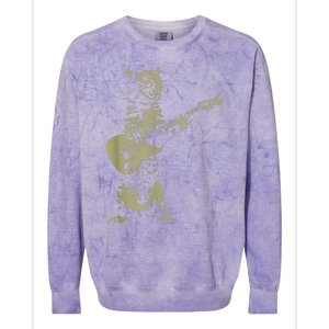 Cat Playing Acoustic Guitar Cool Musician funny Guitarist Colorblast Crewneck Sweatshirt