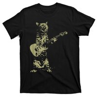 Cat Playing Acoustic Guitar Cool Musician funny Guitarist T-Shirt