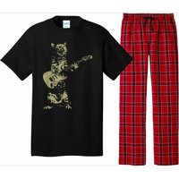 Cat Playing Acoustic Guitar Cool Musician funny Guitarist Pajama Set