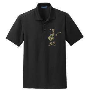 Cat Playing Acoustic Guitar Cool Musician funny Guitarist Dry Zone Grid Polo