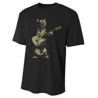 Cat Playing Acoustic Guitar Cool Musician funny Guitarist Performance Sprint T-Shirt