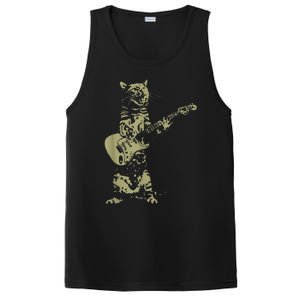 Cat Playing Acoustic Guitar Cool Musician funny Guitarist PosiCharge Competitor Tank