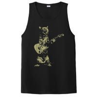 Cat Playing Acoustic Guitar Cool Musician funny Guitarist PosiCharge Competitor Tank