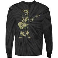 Cat Playing Acoustic Guitar Cool Musician funny Guitarist Tie-Dye Long Sleeve Shirt