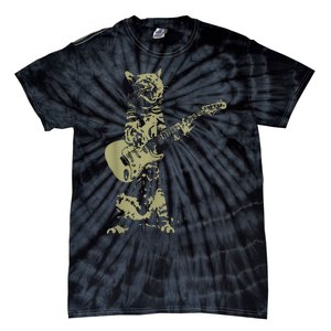 Cat Playing Acoustic Guitar Cool Musician funny Guitarist Tie-Dye T-Shirt