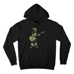 Cat Playing Acoustic Guitar Cool Musician funny Guitarist Tall Hoodie