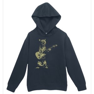 Cat Playing Acoustic Guitar Cool Musician funny Guitarist Urban Pullover Hoodie