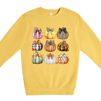 Coquette Pumpkin Autumn Fall Premium Crewneck Sweatshirt