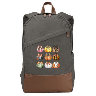 Coquette Pumpkin Autumn Fall Cotton Canvas Backpack