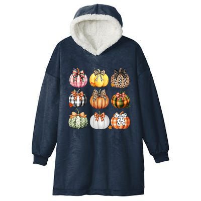 Coquette Pumpkin Autumn Fall Hooded Wearable Blanket