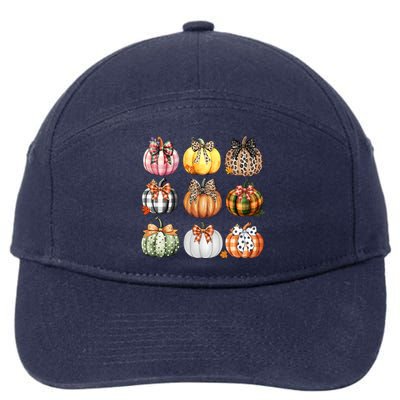 Coquette Pumpkin Autumn Fall 7-Panel Snapback Hat