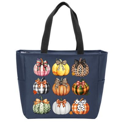 Coquette Pumpkin Autumn Fall Zip Tote Bag