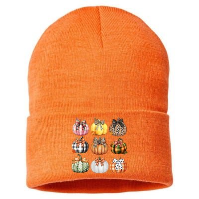 Coquette Pumpkin Autumn Fall Sustainable Knit Beanie