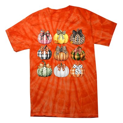 Coquette Pumpkin Autumn Fall Tie-Dye T-Shirt