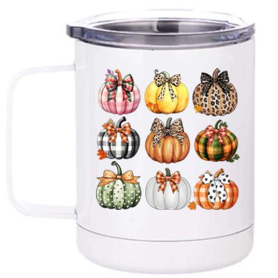 Coquette Pumpkin Autumn Fall 12 oz Stainless Steel Tumbler Cup