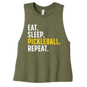 Cool Pickleball Art For Pickle Ball Lovers Players Women's Racerback Cropped Tank