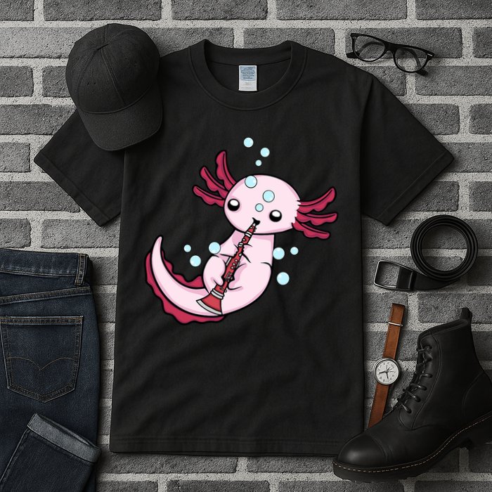 Clarinet Player Axolotl Lover  Big Band Music Clarinet  Tall T-Shirt