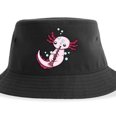 Clarinet Player Axolotl Lover  Big Band Music Clarinet  Sustainable Bucket Hat