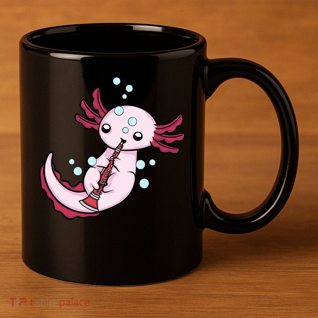 Clarinet Player Axolotl Lover  Big Band Music Clarinet  11oz C Handle Ceramic Mug