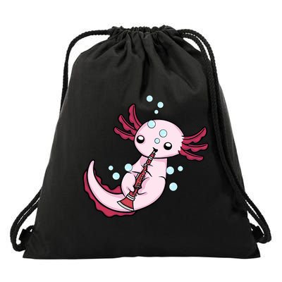 Clarinet Player Axolotl Lover  Big Band Music Clarinet  Drawstring Bag