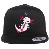 Clarinet Player Axolotl Lover  Big Band Music Clarinet  Flat Bill Trucker Hat