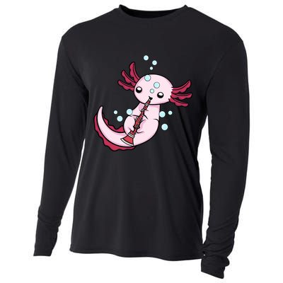Clarinet Player Axolotl Lover  Big Band Music Clarinet  Cooling Performance Long Sleeve Crew
