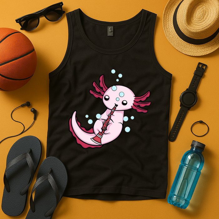 Clarinet Player Axolotl Lover  Big Band Music Clarinet  Tank Top